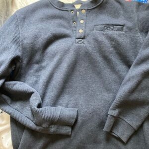 L.L. Bean Men's Blue Henley Shirt Sherpa lined